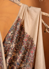 Pashmina Embroidered Jaaldar Shawl D#03 - Skin