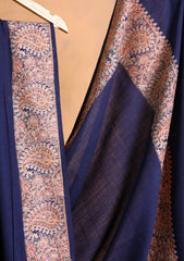 Pashmina Embroidered Border Shawl D#257 - N Blue