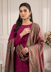 Winter - Fancy Silk Zari Jamawar - 3 Pcs Suit - D#09 - Sh Pink