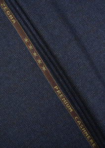 Zegna Ermenegildo Premium Cashmere Tweed Wool Fabric - D Blue