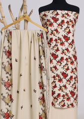 Winter - Riwaj - Printed Cotray Suit - Wool Shawl - D#14 - Fawn