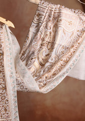 Pashmina Ari Work Jaaldar Scarf D#02 - Fawn