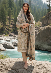 Winter - Riwaj - Printed Marina - 3 Pcs - Wool Shawl 25 - D#41