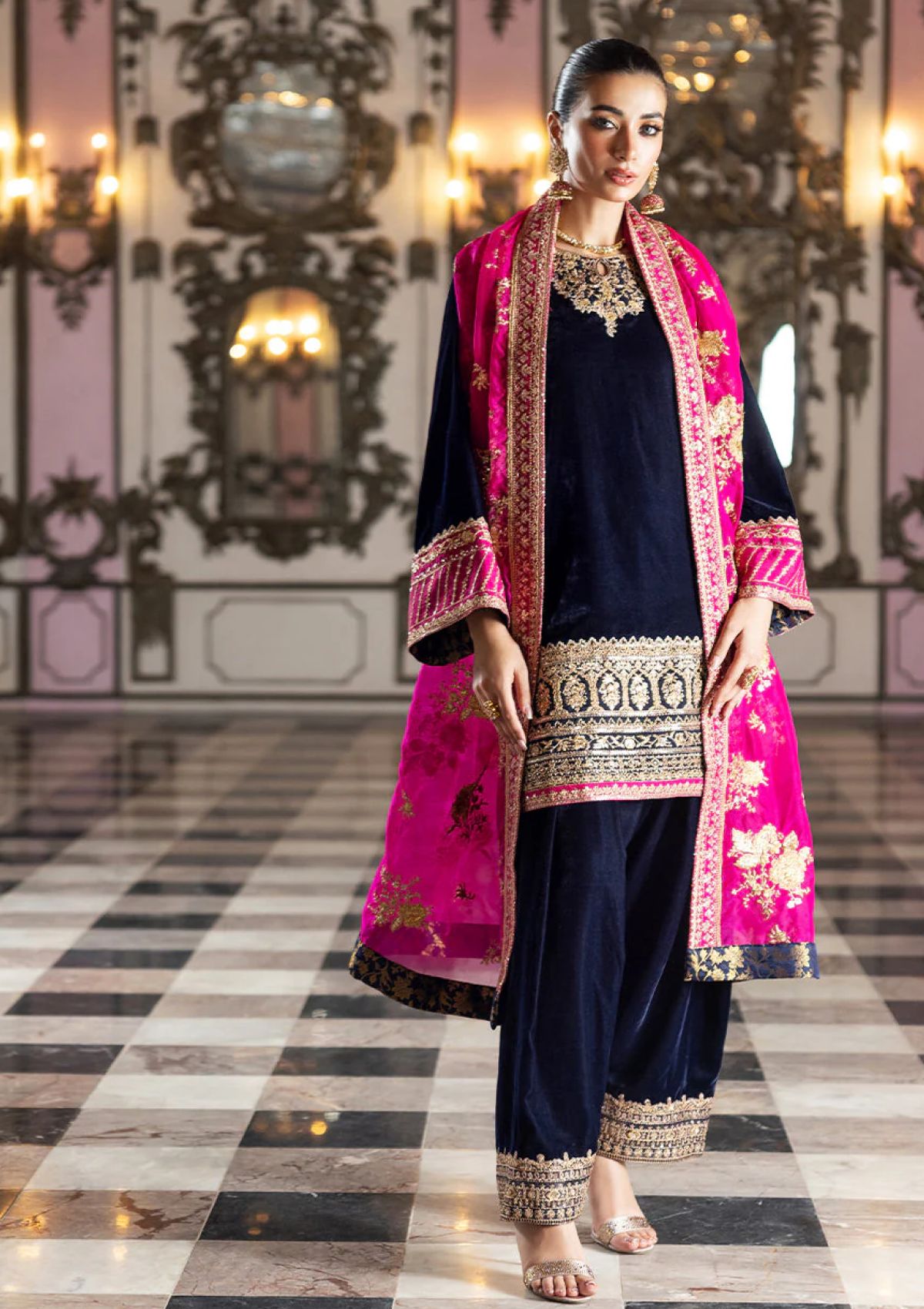 Winter Collection - Zainab Chottani - Velvet Unstitched 24 - D#5 - Tara