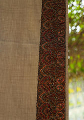 Pure Pashmina Embroidered Shawl D - 113 - L Brown