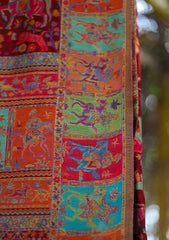 Silk Jamawar Work Shawl D - 04 - Maroon