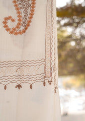 Pashmina Ari Work Shawl D - 113 - Off White