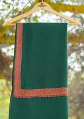 Pashmina Embroidered Shawl D - 07 - Bottle Green