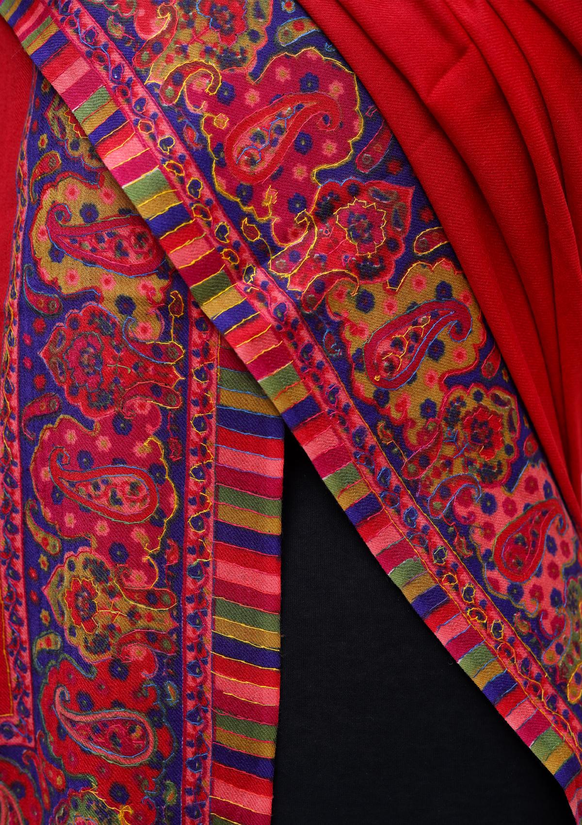 Pashmina Kashmiri Work Shawl D - 0024