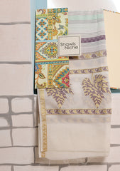 Jacquard Lawn Summer Shawl D#28 - Off White