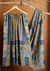 Pashmina Qalamkari Jaaldar Ari Work Shawl D#16 - Multi