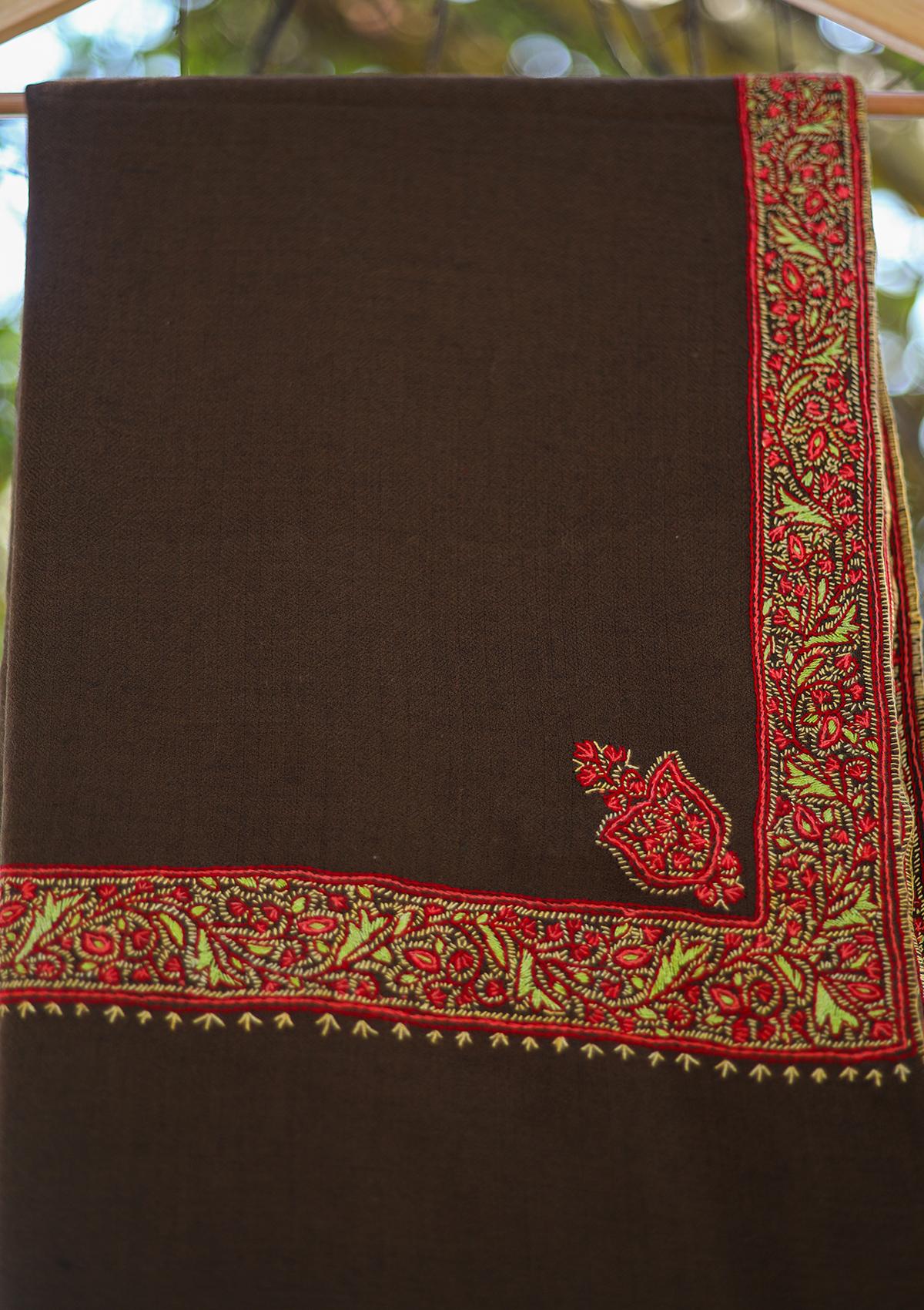 Pure Pashmina Kashmiri Work Shawl D - 25