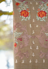 Pashmina Emboridered Shawl D - 127 - G Brown