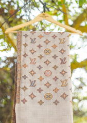 Pashmina Kaani Jamawar Shawl D - 75 - L Brown