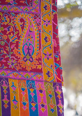 Pure Pashmina Qalamkari Shawl D - 05 - Maroon