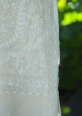 Pashmina Ari Work Shawl D - 104 - Off white