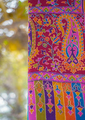 Pure Pashmina Qalamkari Shawl D - 05 - Maroon