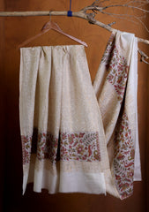 Pashmina Zari Jamawar Shawl D#06 - Off White