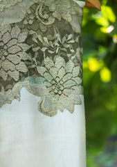 Pashmina Net Patch Work Scarf D - 01 - Off White