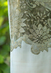 Pashmina Net Patch Work Scarf D - 01 - Off White