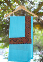 Pashmina Emboridered Shawl D - 114B - Ferozi