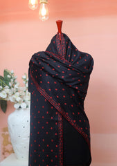 Pashmina Kashmiri Work Shawl D - 0017 - Black