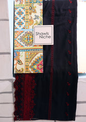 Embroidered Lawn Summer Shawl D#29 - Black