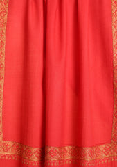 Pashmina Kashmiri Border Scarf D#11 - Red