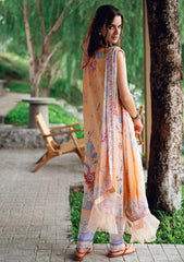 Lawn - Roheenaz - Garden Veil - Printed 25 - RGV#02-B - Coral Whim