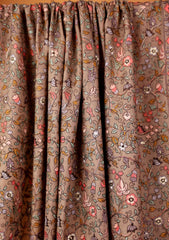 Pashmina Embroidered Jaaldar Shawl D#01 - Brown