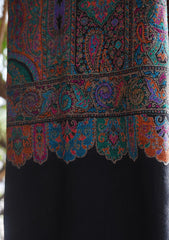 Pashmina Kaani Jamawar Shawl D - 62 - Black