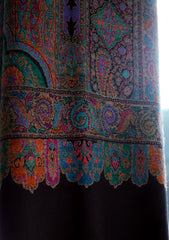 Pashmina Kaani Jamawar Shawl D - 62 - Black