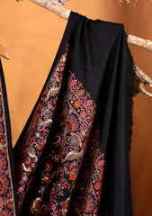Pashmina Embroidered Jaaldar Shawl D#03 - Black