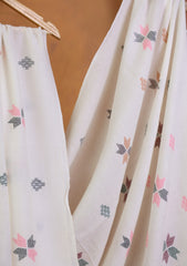 Pashmina Needle Work Jaaldar Shawl D#03 - Off White