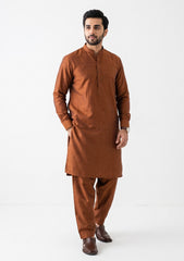 Elite Men Raw Silk Fabric  - D Rust