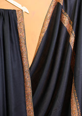 Pashmina Kashmiri Border Shawl D#176 - Black