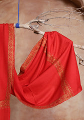 Pashmina Kashmiri Border Scarf D#11 - Red