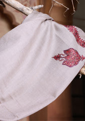 Pashmina Kashmiri Border Scarf D#28 - Skin