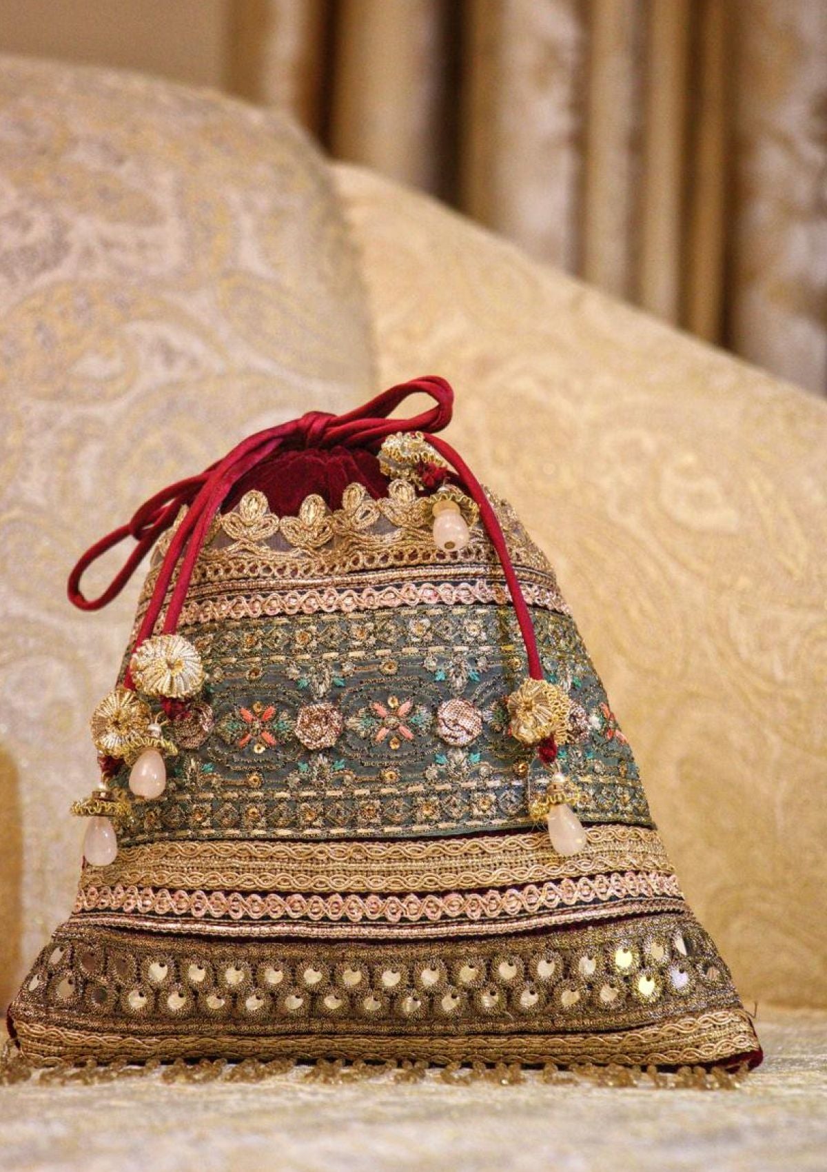 Bags Collection - Sadias Collection - Potli - D#19 Aqua Antiquity