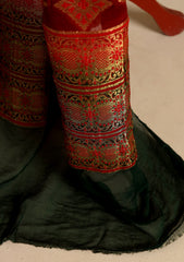 Formals - Fancy Closet - 2 pcs Suit - Chiffon Jamawar D#78 Maroon & Green