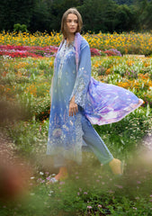 Lawn - Mushq - Hemline - Secret Garden 26 - HUNSS#15A - Azure Bloom
