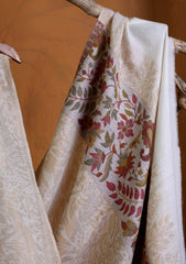 Pashmina Zari Jamawar Shawl D#06 - Off White