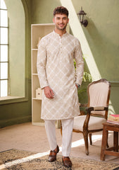 Elite Men China Boski Zari Embroidered Blue Selvage - Golden