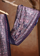 Pashmina Ari Work Jaaldar Scarf D#02 - N Blue