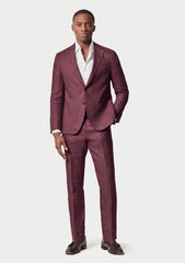 Loro Piana Summer Time Wool Linen & Silk Fabric - Maroon
