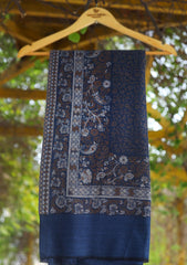 Pashmina Kaani Jamawar Shawl D - 59 - N Blue