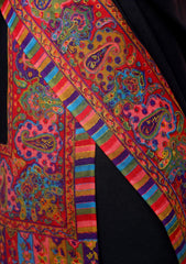 Pashmina Kashmiri Work Shawl D - 0013 - Black