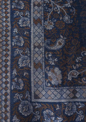 Pashmina Kaani Jamawar Shawl D - 59 - N Blue