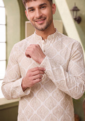 Elite Men China Boski Zari Embroidered Blue Selvage - Golden