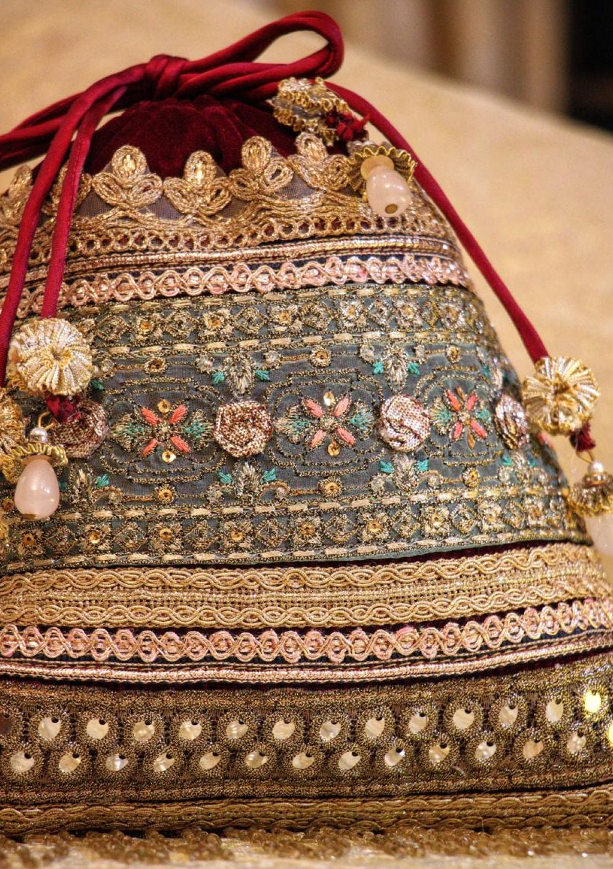 Bags Collection - Sadias Collection - Potli - D#19 Aqua Antiquity